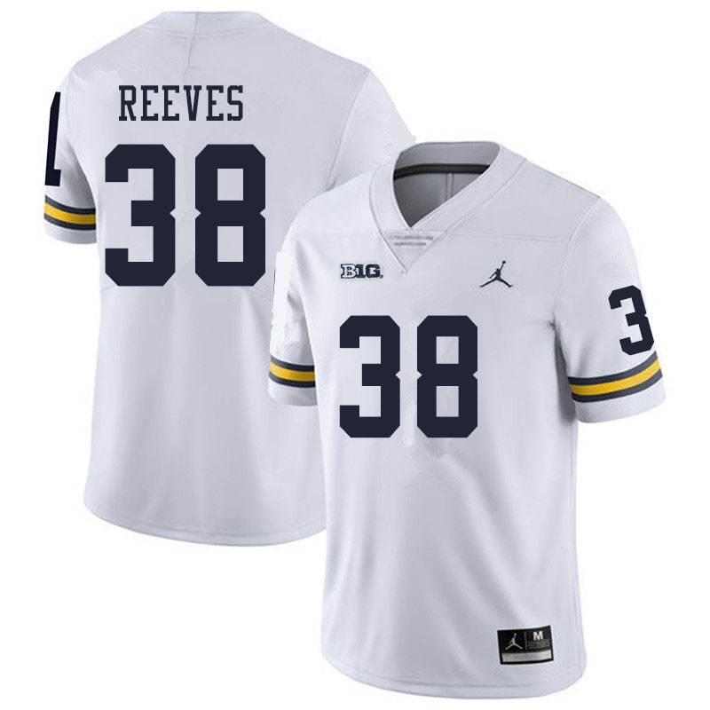 Men #38 Geoffrey Reeves Michigan Wolverines College Football Jerseys Sale-White